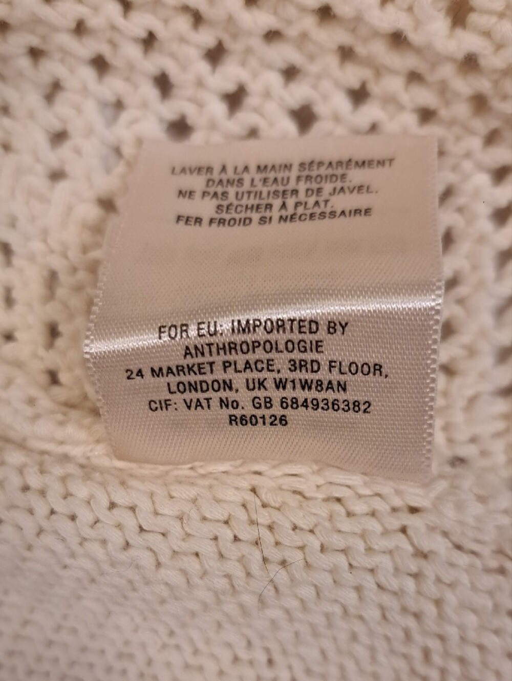 Anthropologie Rosie Niera Ivory Open-Front Open-Knit Cardigan Indie Boho Size S - Picture 10 of 11